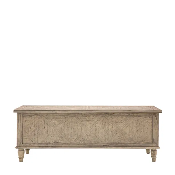 Solid Hardwood Inlaid Parquet Bench