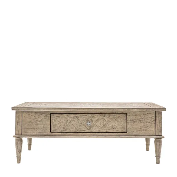 Solid Wood Parquet Drawer Coffee Table