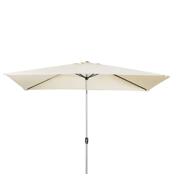 Cream 2x3m Rectangular Parasol with Tilt and Crank Mechanism