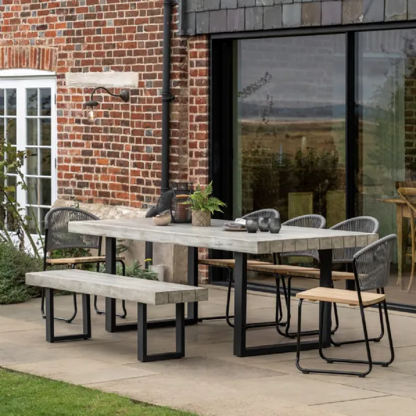 Teak Wood 220cm Extra Large 10 Seater Outdoor Dining Table