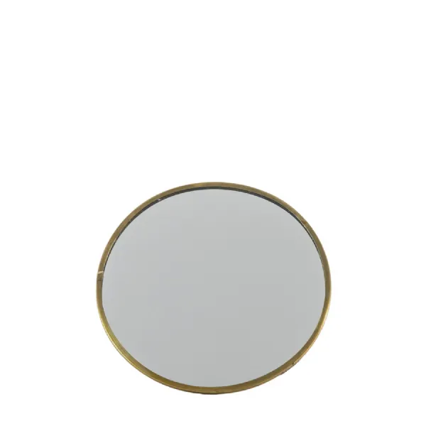 Nala Mirror with Stand Antique Brass D150mm
