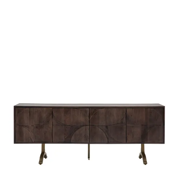 4 Door Wooden Geometric Sideboard