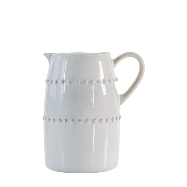 Beaded Porcelain White Jug