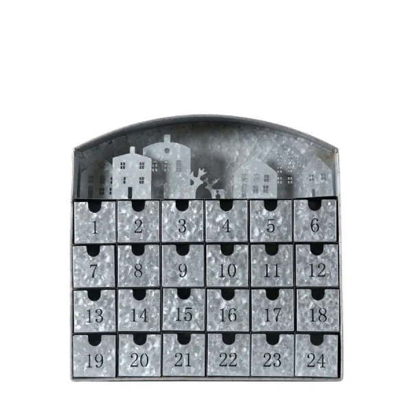 House Scene Advent Calendar Metal 370x85x360mm