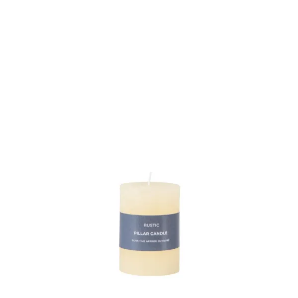 Pillar Candle Rustic Ivory (2pk) 70x70x95mm