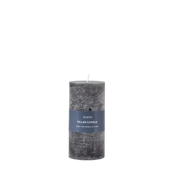 Pillar Candle Rustic Slate (2pk) 70x70x140mm