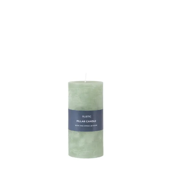 Pillar Candle Rustic Sage (2pk) 70x70x140mm
