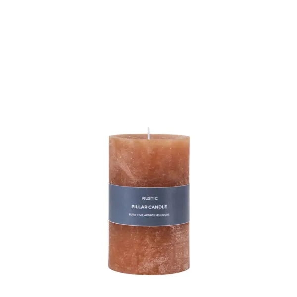 Amber Rustic Unscented Pillar Wax Candle