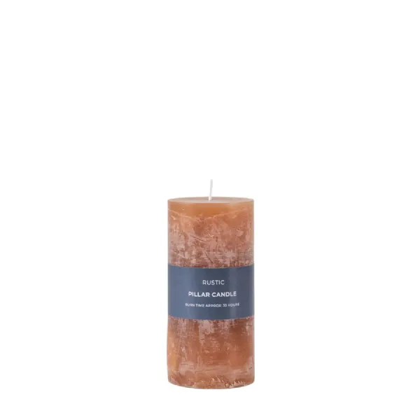 Pillar Candle Rustic Amber (2pk) 70x70x140mm