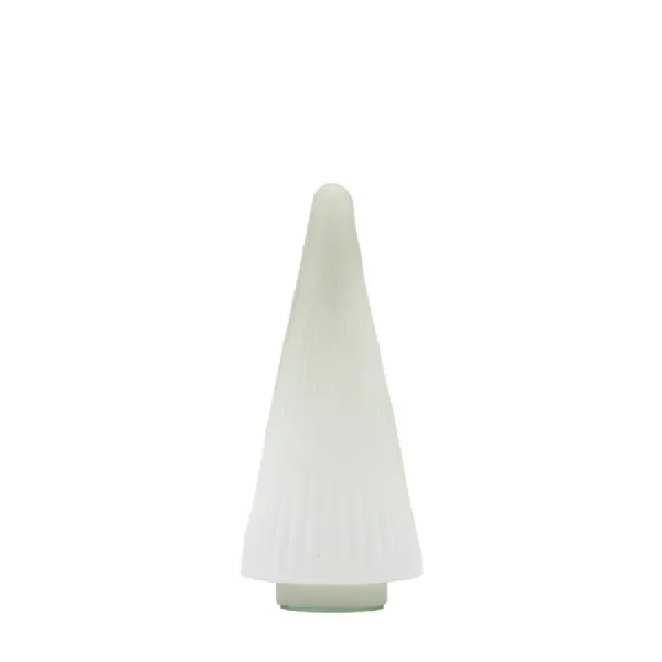 Ribbed Tree White Frost Glass 100x100x250mm