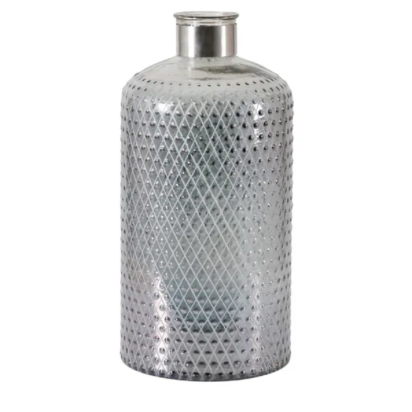 Erica Vase Etched Grey Lustre 230x230x440mm