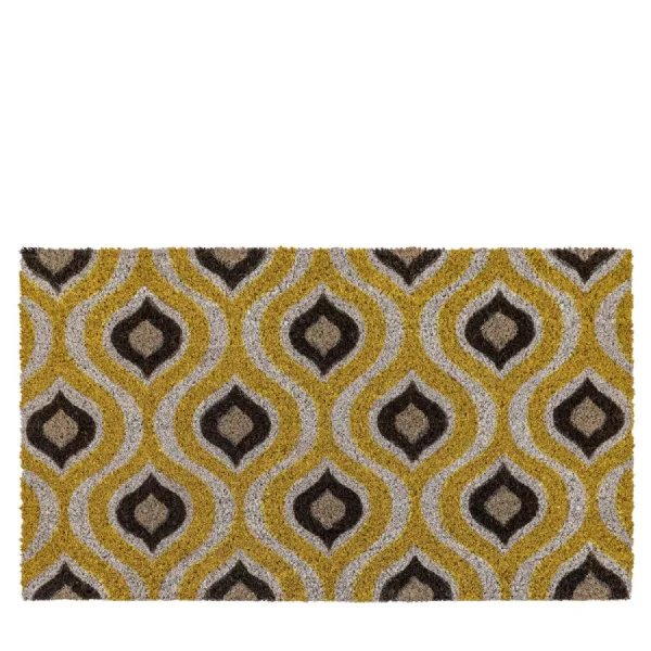Vibrant Yellow Natural Coir Doormat