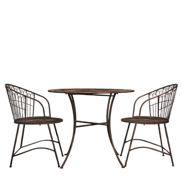 2 Seater With Table Outdoor Iron Set