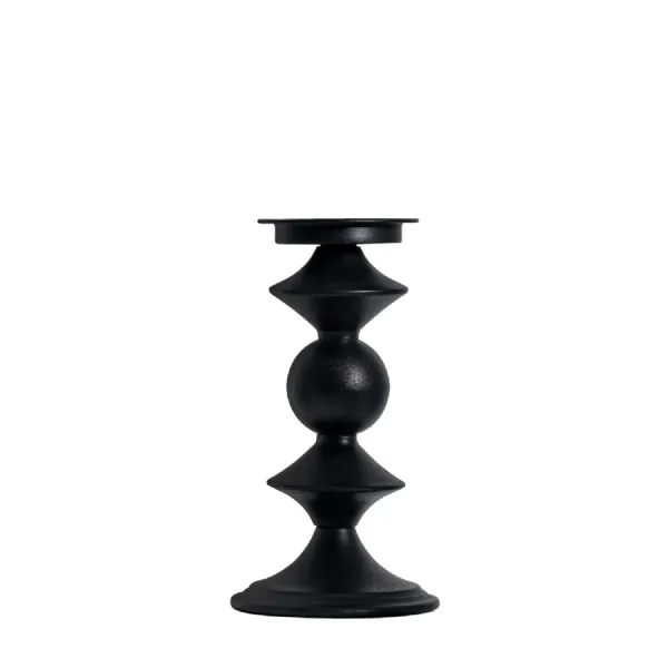 Sutton Pillar Holder Black Small 140x140x270mm