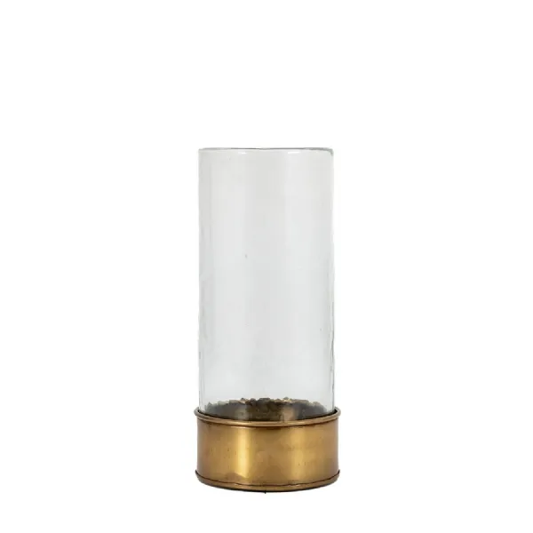 Antique Bronze Small Glass Vase