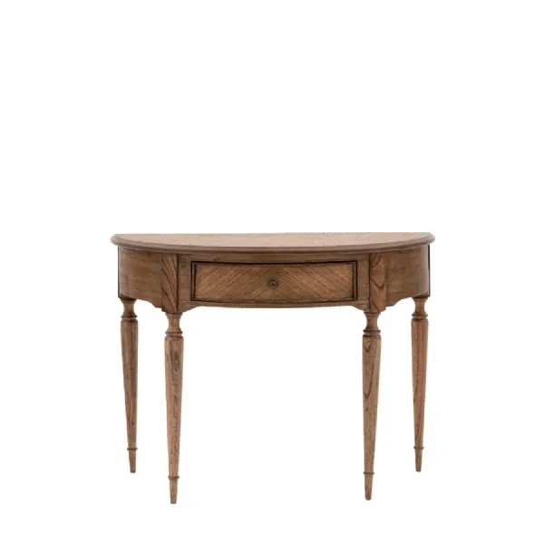 Matched Inlaid Veneered Wood Console Table