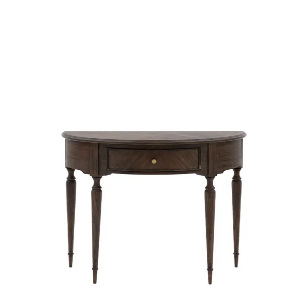 Dark Wood Half Moon Hall Table