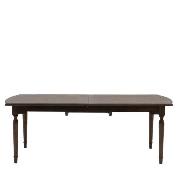 Dark Coffee Coloured Wood Extending Dining Table