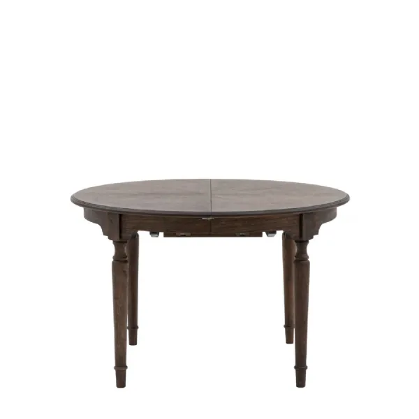 Extending Round Wood Table With Spindle legs