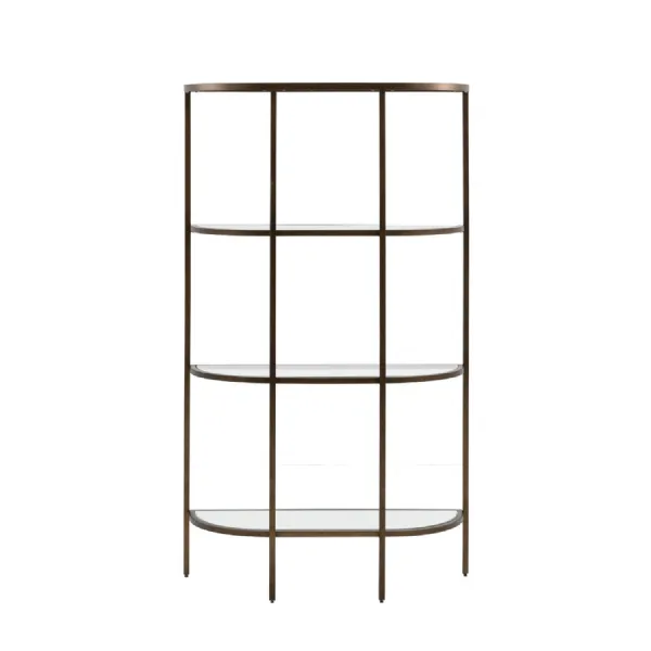 Glass And Bronzed Shelving Unit