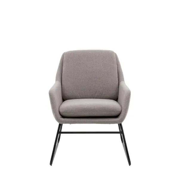 Grey Padded Metal Frame Chair