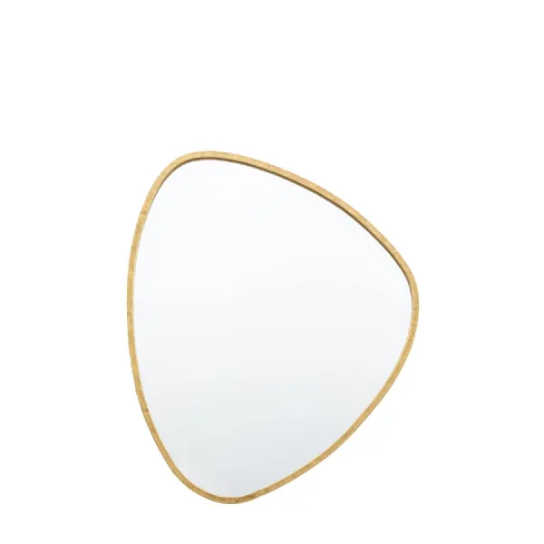 Small Gold Irregular Misshaped Frame Wall Mirror
