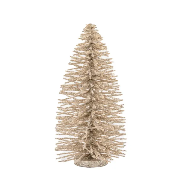 Glittered Brush Tree Small Champagne 170x170x350mm