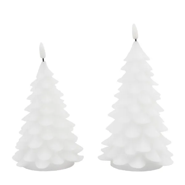 LED Xmas Tree Candle (2 pack) White 120x120x190mm