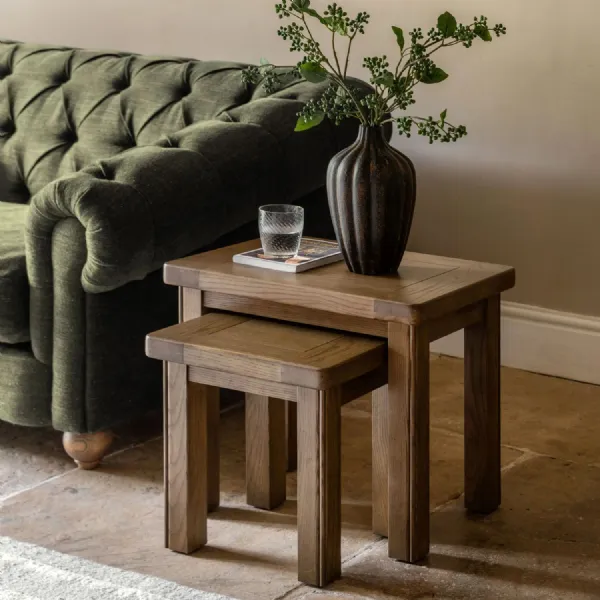Natural Oak Nest of 2 Side Tables
