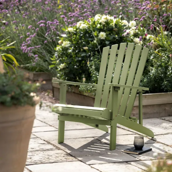 Wasabi Wood High Back Outdoor Lounge Adirondack Chair