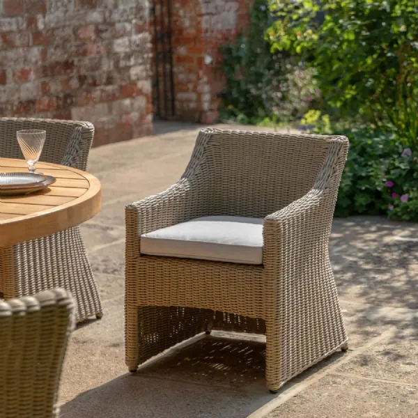Natural Woven Wicker Outdoor Dining Chair