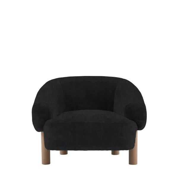 Verona Carbon Fabric Sculptural Armchair with Grey Wash Legs