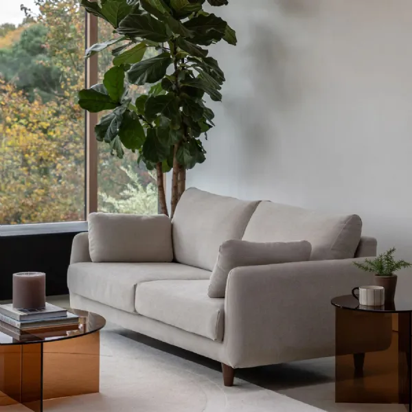Willow Dusty Fabric 3 Seater Sofa with Bolster Cushions