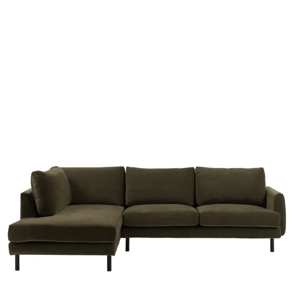 Verona Seaweed Fabric Left Hand Facing Chaise Sofa