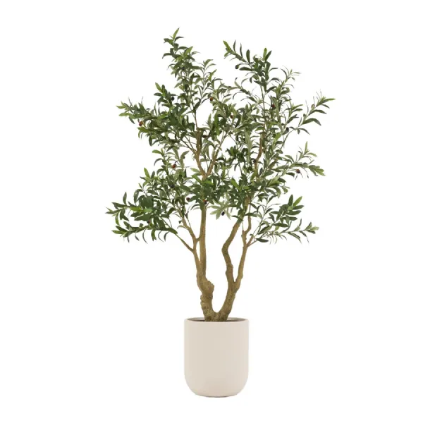 Faux Olive Tree in White Pot