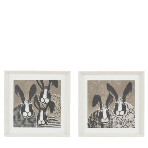 Glass Size mm 370 x 370mm Brown Antics II Framed Art Set of 2