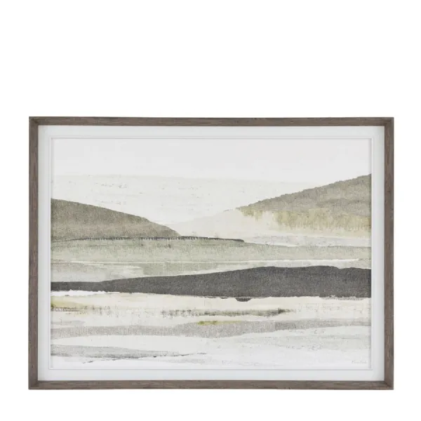 Atmospheric Green Canvas Landscape Wall Art Wooden Frame