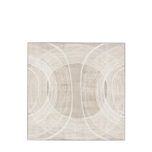 Hand Drawn Arcs Portrait Canvas Wall Art with White Frame