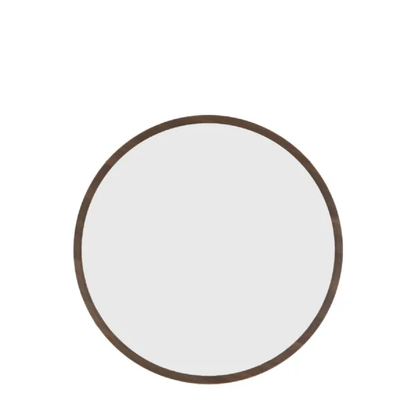 Walnut Oak Round Wall Mirror Scandinavian Style