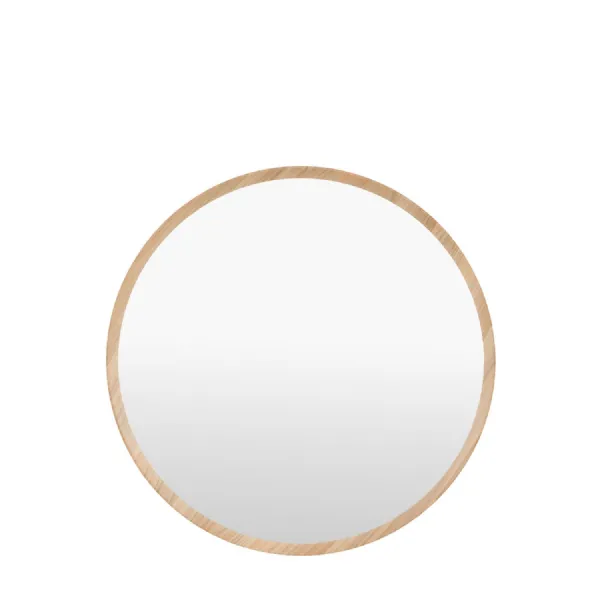 Natural Oak Limed Finished Round Wall Mirror