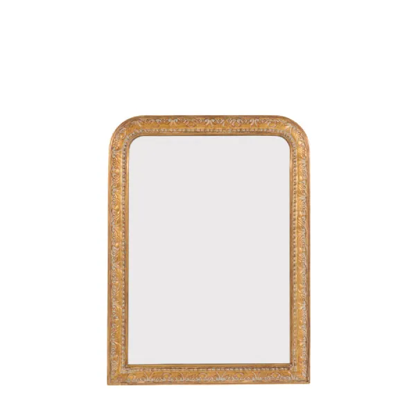 Glass Size mm 490 x 690mm Gold Grey Arch Mirror Gold