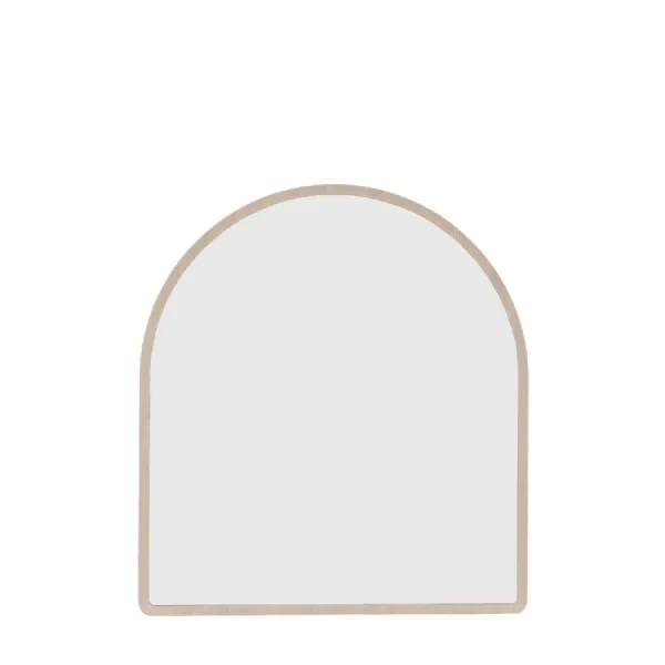 Grey Textured Arched Shaped Overmantle Mirror