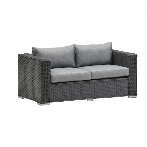Homely Rattan 2 Seater Sofa in Grey