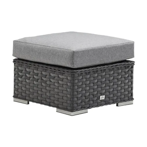 Homely Rattan Square Stool in Grey