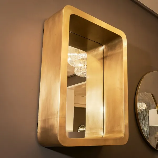 Deep Brass Metal Framed Wall Mirror