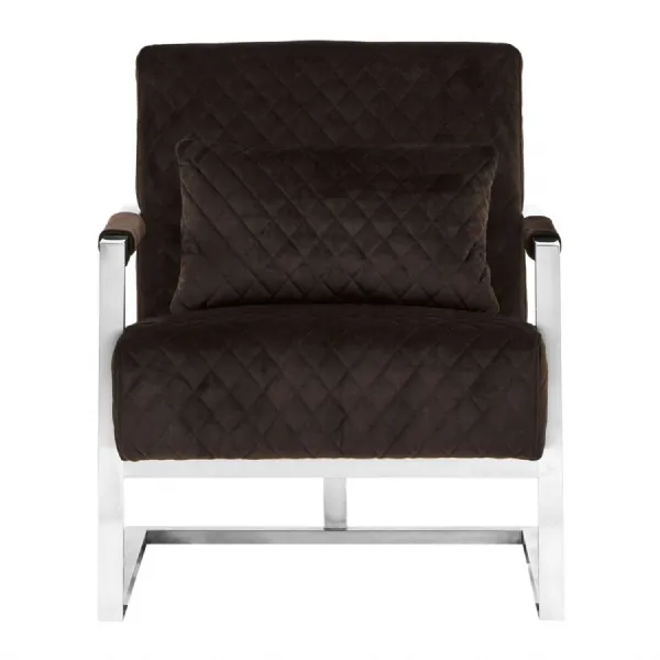 Diamond Quilted Contemporary Black And Steel Armchair