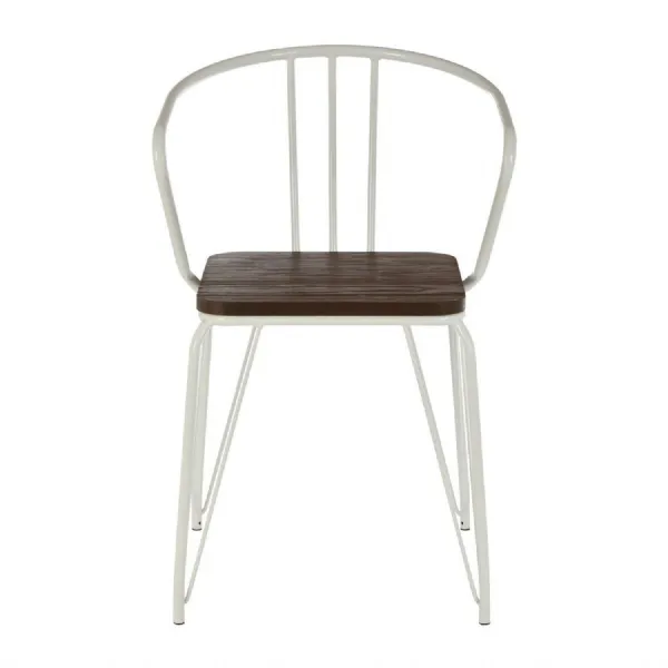Soft Industrial White Metal Dining Chair