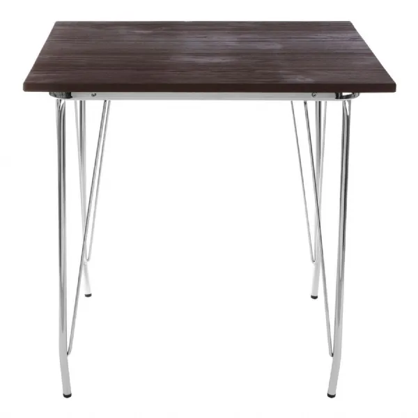 Soft Industrial Chrome Metal Square Dining Table