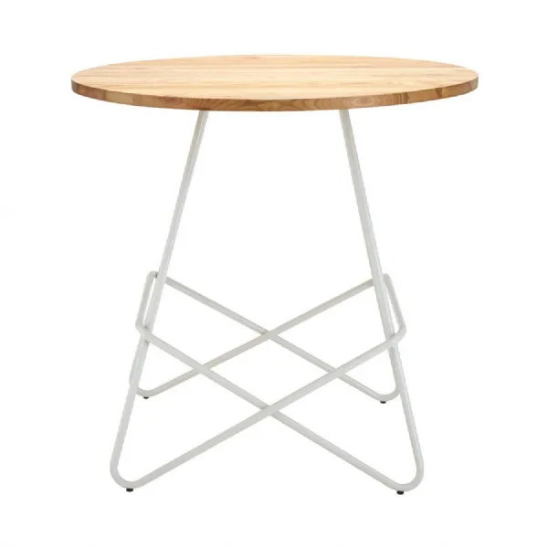 Soft Industrial White Metal Round Dining Table