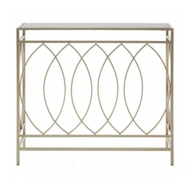 Contemporary Mirrored Glass Champagne Console